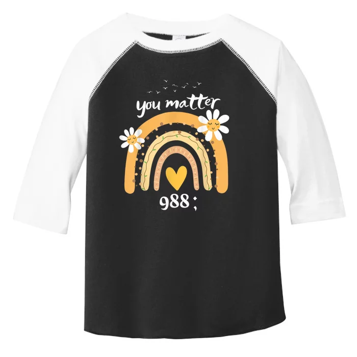 Rainbow You Matter 988 Suicide Prevention Awareness Ribbon Toddler Fine Jersey T-Shirt