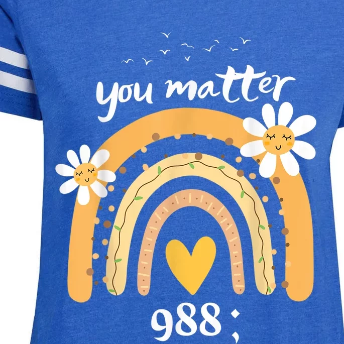 Rainbow You Matter 988 Suicide Prevention Awareness Ribbon Enza Ladies Jersey Football T-Shirt