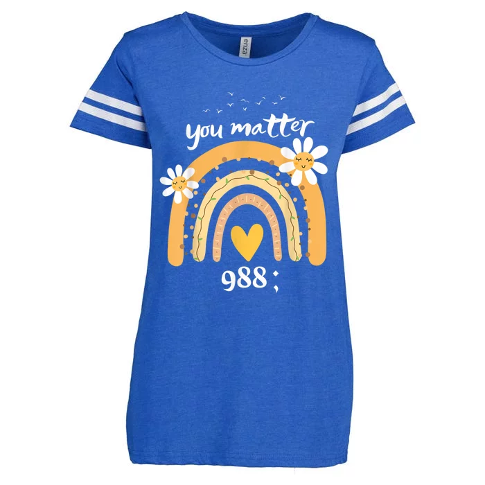 Rainbow You Matter 988 Suicide Prevention Awareness Ribbon Enza Ladies Jersey Football T-Shirt