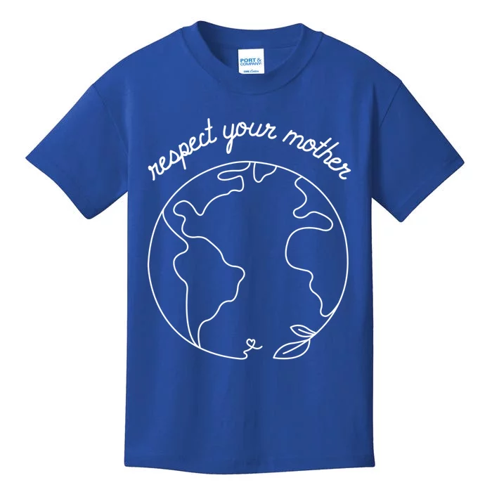 Respect Your Mother Globe Mother Earth Day Environtalist Cute Gift Kids T-Shirt