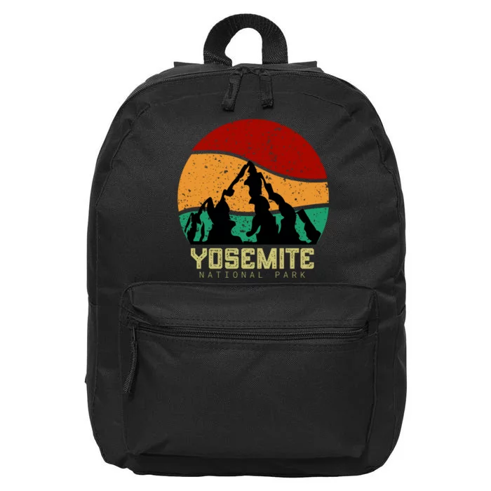 Retro Yosemite National Park 16 in Basic Backpack