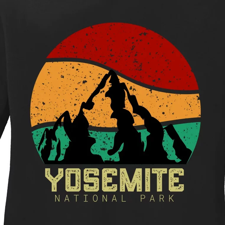 Retro Yosemite National Park Ladies Long Sleeve Shirt