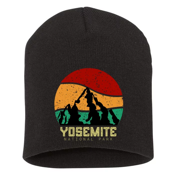 Retro Yosemite National Park Short Acrylic Beanie