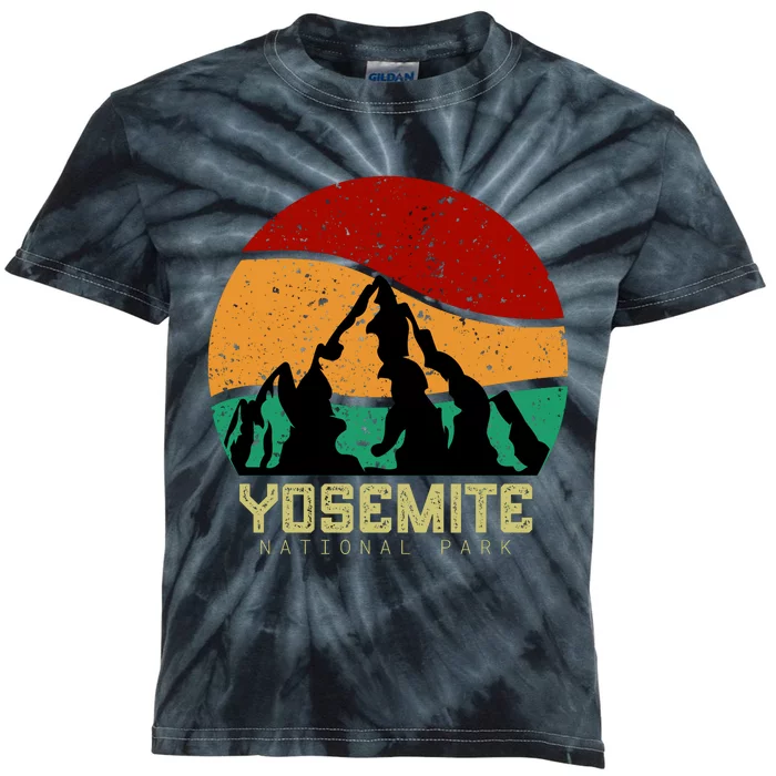 Retro Yosemite National Park Kids Tie-Dye T-Shirt