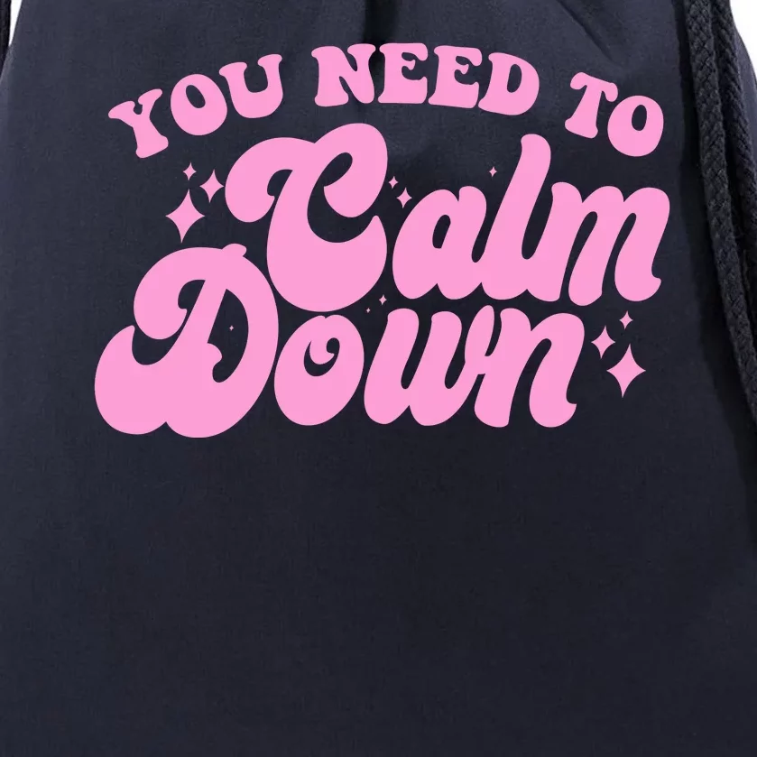 Retro You Need To Calm Down Drawstring Bag