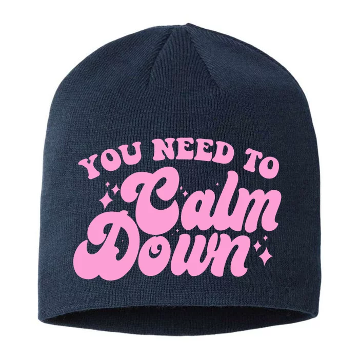 Retro You Need To Calm Down 8 1/2in Sustainable Knit Beanie