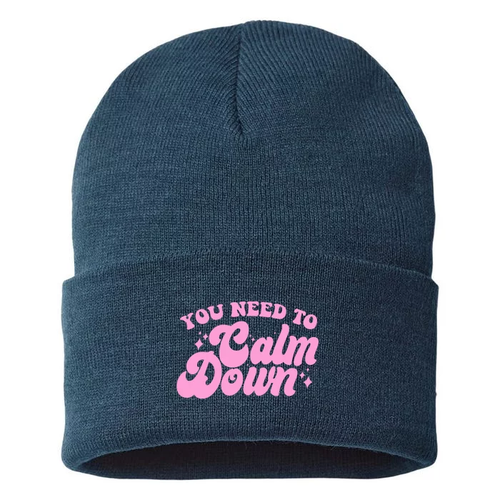 Retro You Need To Calm Down Sustainable Knit Beanie