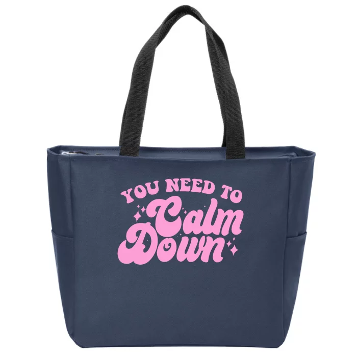 Retro You Need To Calm Down Zip Tote Bag