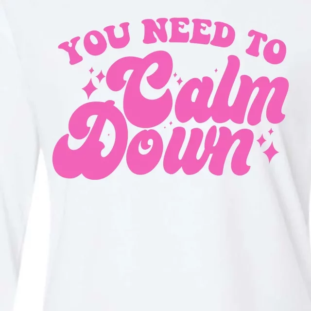 Retro You Need To Calm Down Womens Cotton Relaxed Long Sleeve T-Shirt