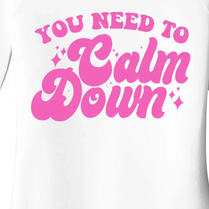 Retro You Need To Calm Down Women's Perfect Tri Tunic Long Sleeve Shirt