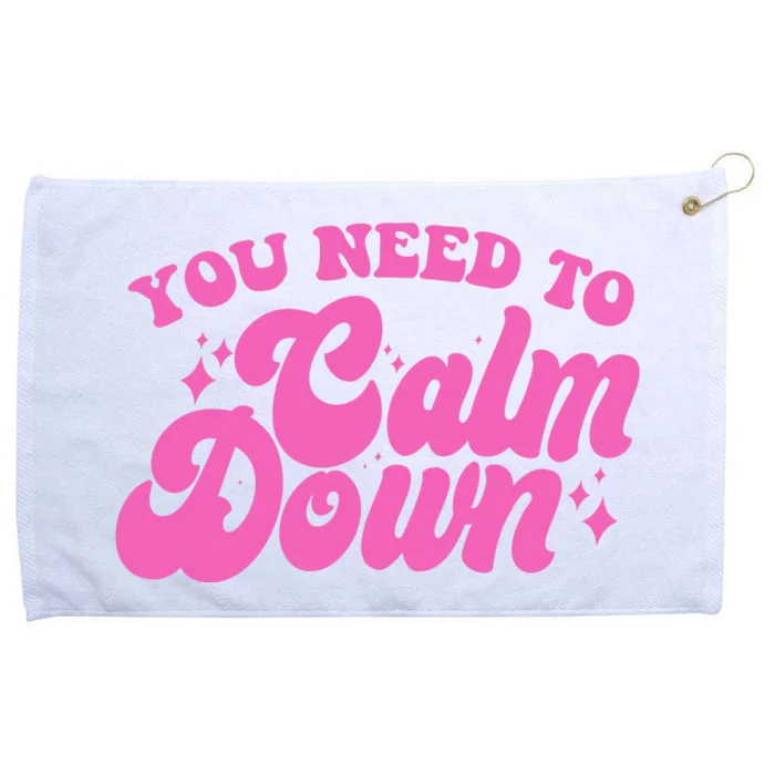 Retro You Need To Calm Down Grommeted Golf Towel