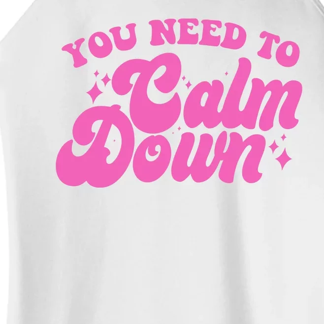 Retro You Need To Calm Down Women’s Perfect Tri Rocker Tank