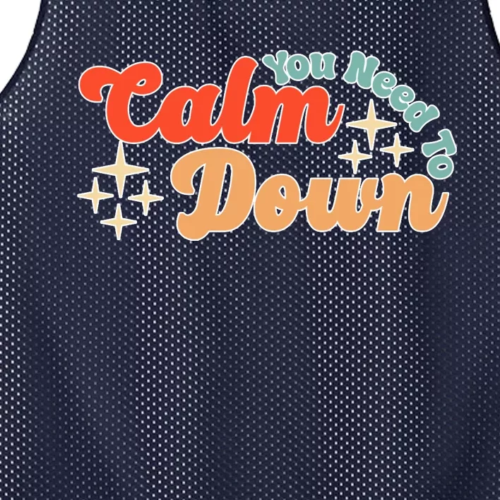 Retro You Need To Calm Down Funny Gift Mesh Reversible Basketball Jersey Tank