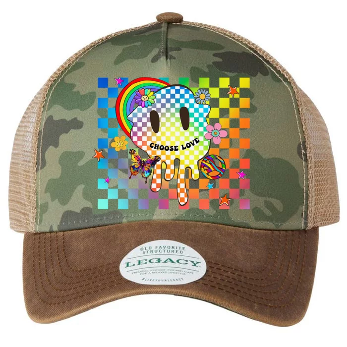 Retro Y2K Pride Rainbow Checkered Kidcore Aesthetic Peace Legacy Tie Dye Trucker Hat