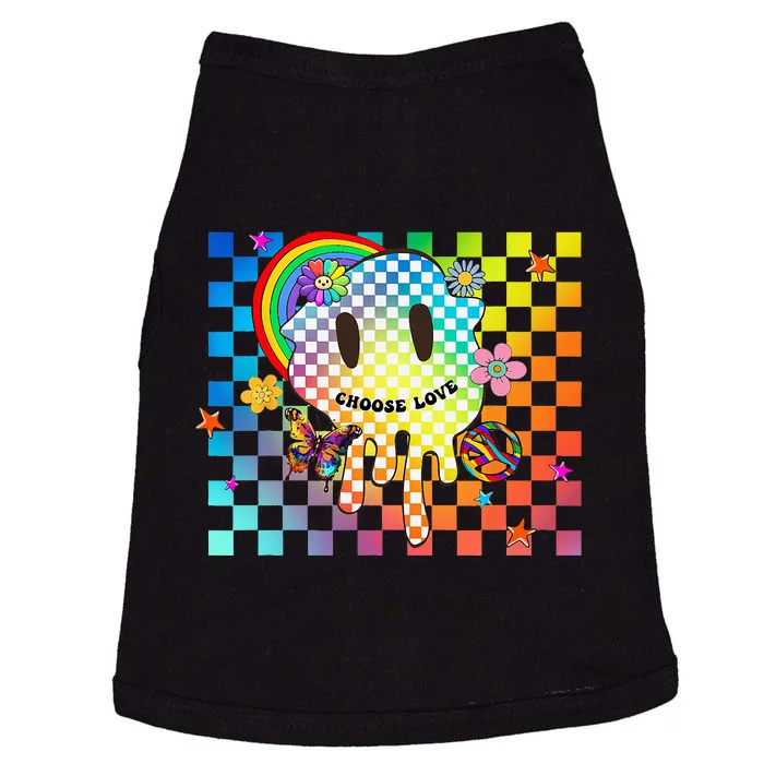 Retro Y2K Pride Rainbow Checkered Kidcore Aesthetic Peace Doggie Tank