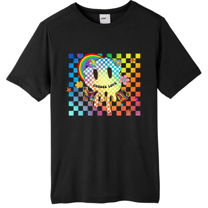 Retro Y2K Pride Rainbow Checkered Kidcore Aesthetic Peace ChromaSoft Performance T-Shirt