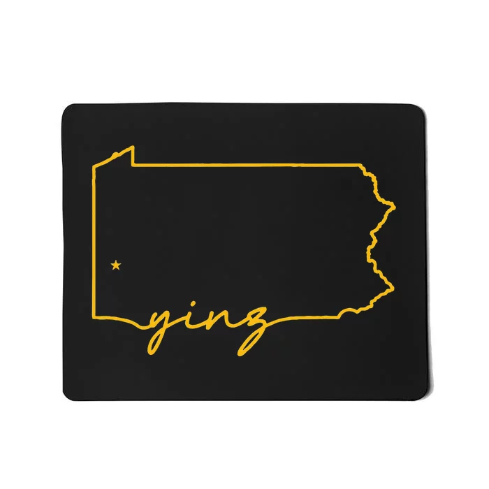 Retro Yinz Pittsburgh PA Home State Outline Mousepad