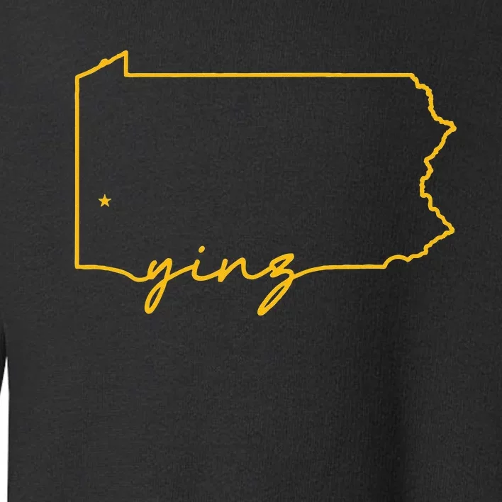 Retro Yinz Pittsburgh PA Home State Outline Toddler Sweatshirt