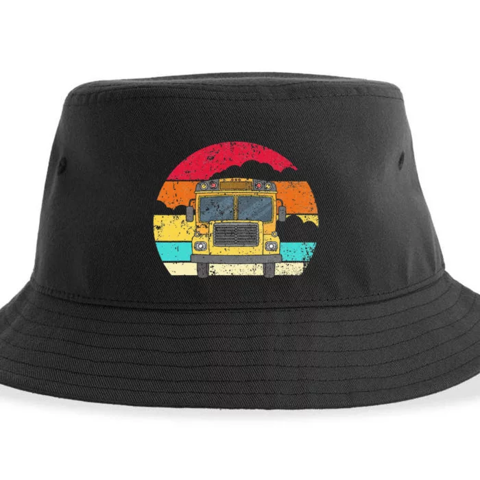 Retro Yellow School Bus For School Bus Driver And Busman Sustainable Bucket Hat