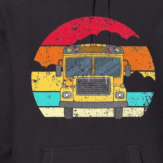 Retro Yellow School Bus For School Bus Driver And Busman Premium Hoodie