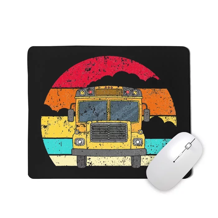 Retro Yellow School Bus For School Bus Driver And Busman Mousepad