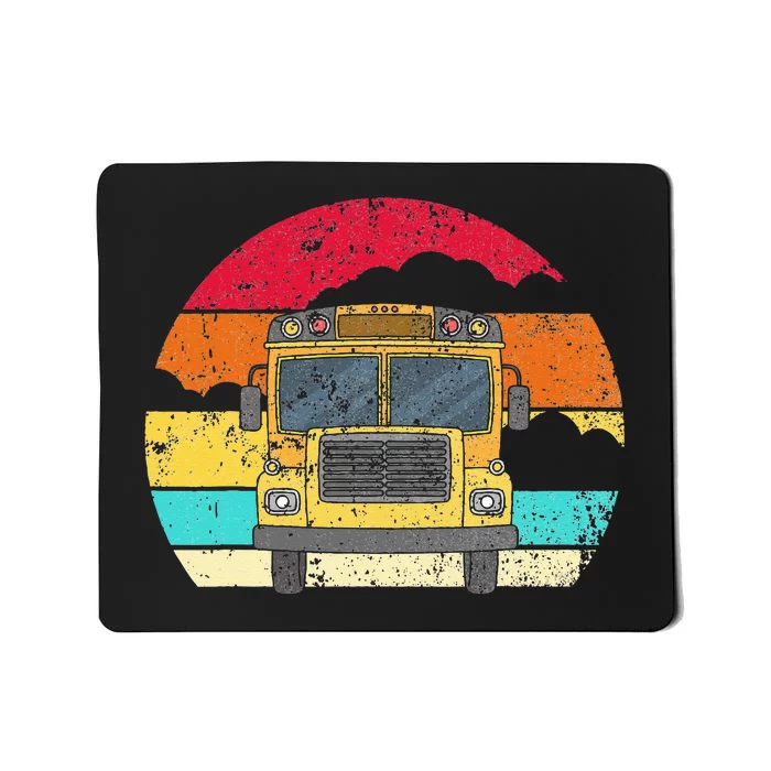 Retro Yellow School Bus For School Bus Driver And Busman Mousepad