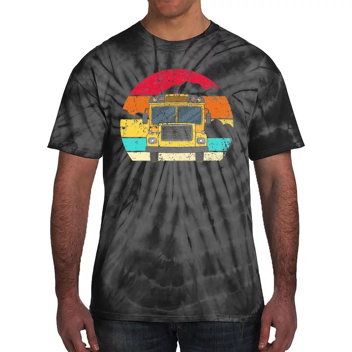 Retro Yellow School Bus For School Bus Driver And Busman Tie-Dye T-Shirt