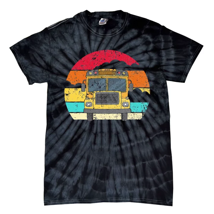 Retro Yellow School Bus For School Bus Driver And Busman Tie-Dye T-Shirt