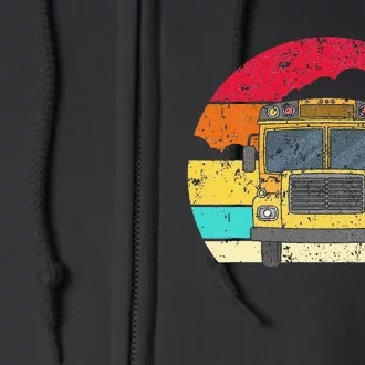 Retro Yellow School Bus For School Bus Driver And Busman Full Zip Hoodie