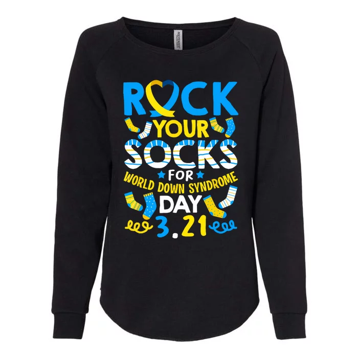 Rock Your Socks Down Syndrome Day Awareness Womens California Wash Sweatshirt