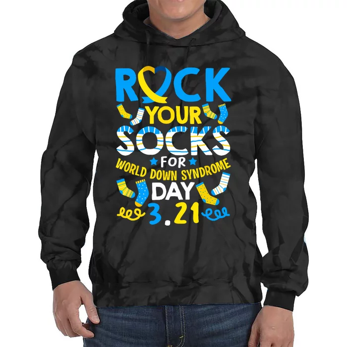 Rock Your Socks Down Syndrome Day Awareness Tie Dye Hoodie