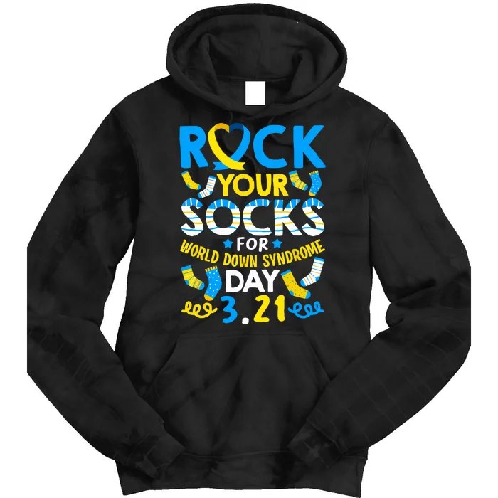 Rock Your Socks Down Syndrome Day Awareness Tie Dye Hoodie