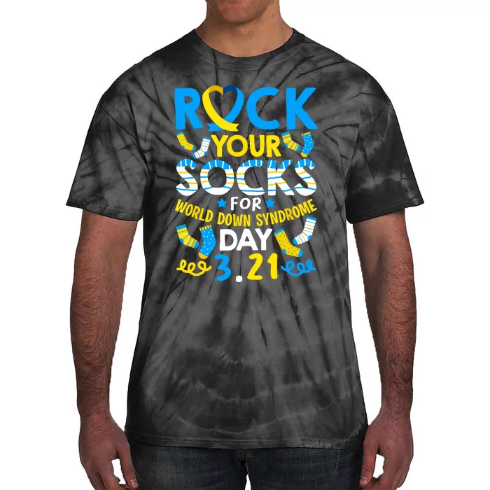 Rock Your Socks Down Syndrome Day Awareness Tie-Dye T-Shirt