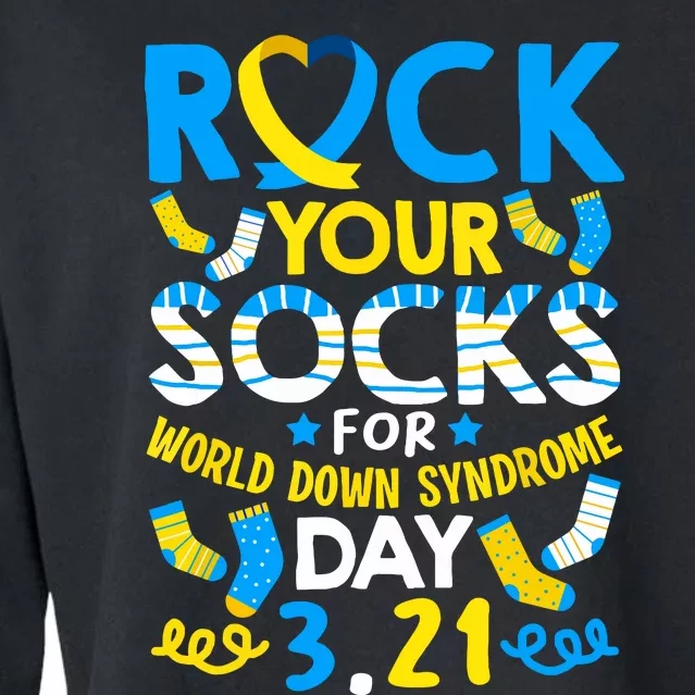 Rock Your Socks Down Syndrome Day Awareness Cropped Pullover Crew