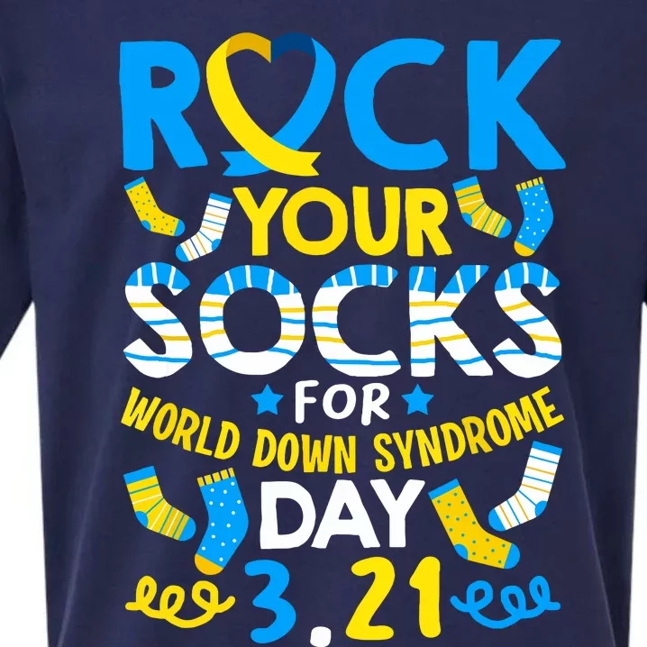 Rock Your Socks Down Syndrome Day Awareness Sueded Cloud Jersey T-Shirt