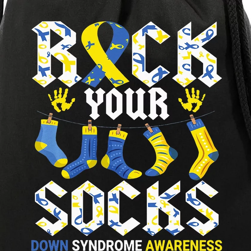 Rock Your Socks Awareness on March 21st Drawstring Bag