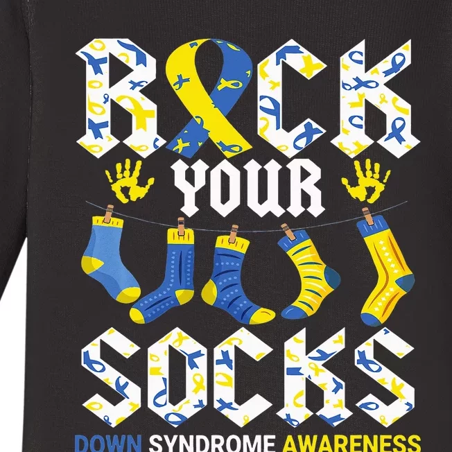 Rock Your Socks Awareness on March 21st Baby Long Sleeve Bodysuit