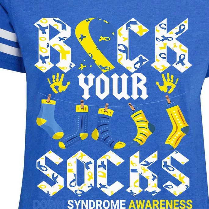 Rock Your Socks Awareness on March 21st Enza Ladies Jersey Football T-Shirt