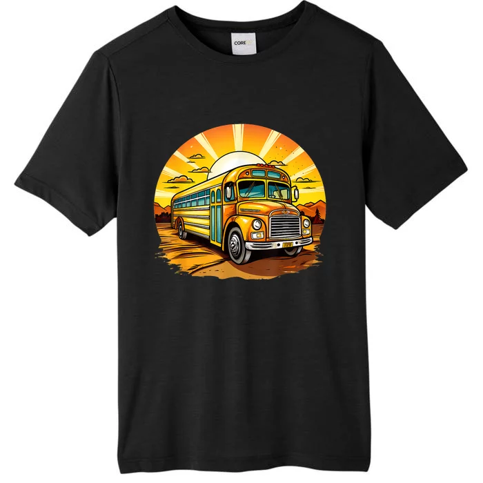 Retro Yellow School Bus Cool Professional Driver Student ChromaSoft Performance T-Shirt