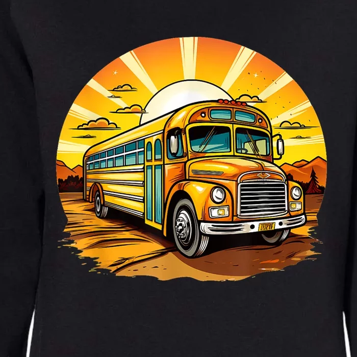 Retro Yellow School Bus Cool Professional Driver Student Womens California Wash Sweatshirt