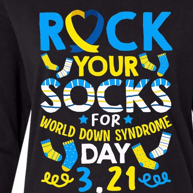 Rock Your Socks Down Syndrome Day Awareness Womens Cotton Relaxed Long Sleeve T-Shirt