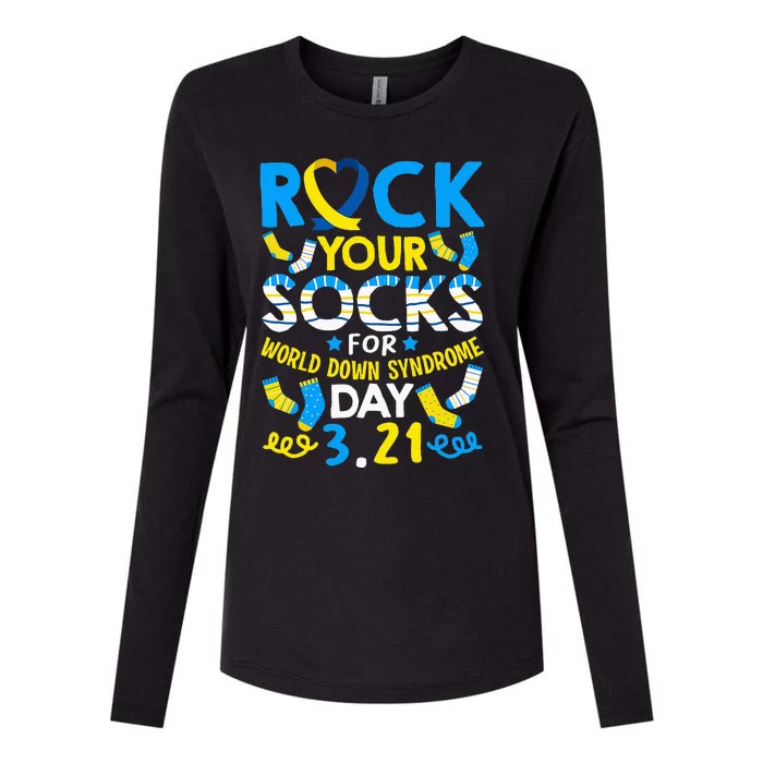 Rock Your Socks Down Syndrome Day Awareness Womens Cotton Relaxed Long Sleeve T-Shirt