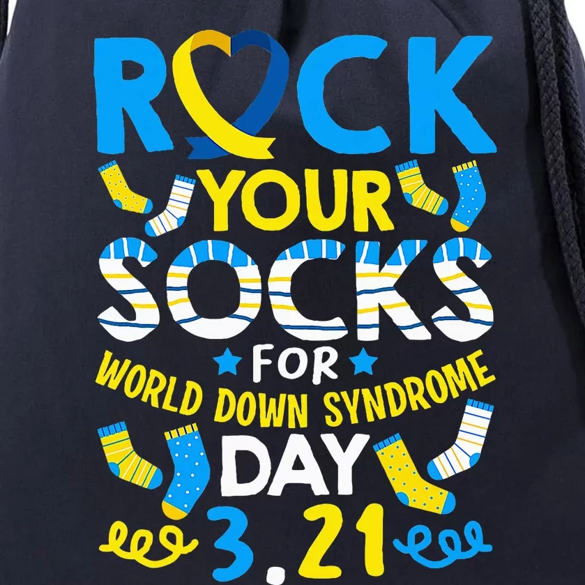 Rock Your Socks Down Syndrome Day Awareness Drawstring Bag