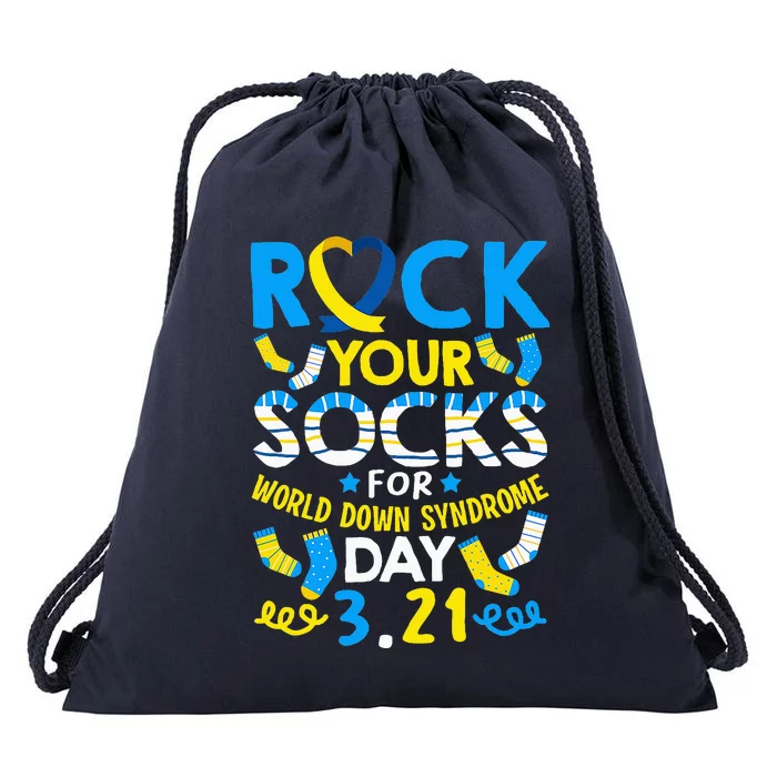 Rock Your Socks Down Syndrome Day Awareness Drawstring Bag