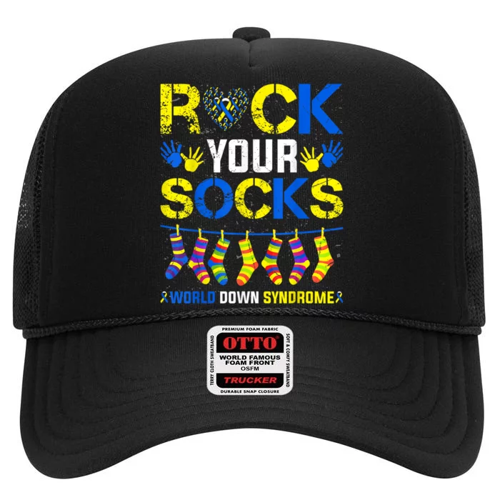 Rock Your Socks World Down Syndrome High Crown Mesh Trucker Hat