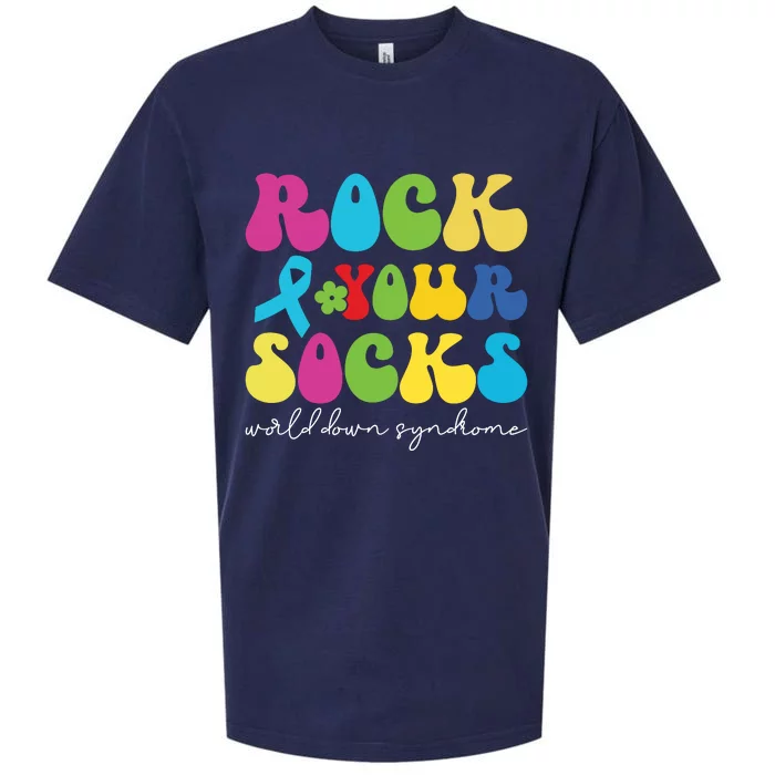 Rock Your Socks Down Syndrome Socks Women Sueded Cloud Jersey T-Shirt