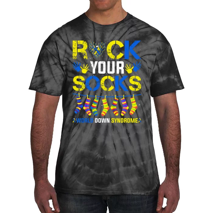 Rock Your Socks Down Syndrome Socks Women Tie-Dye T-Shirt