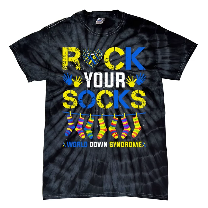 Rock Your Socks Down Syndrome Socks Women Tie-Dye T-Shirt