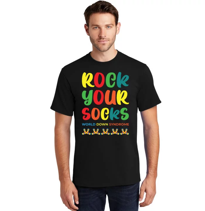 Rock Your Socks Down Syndrome Socks Women Tall T-Shirt