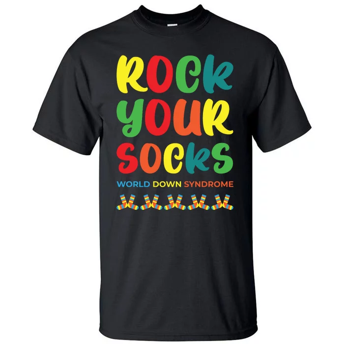 Rock Your Socks Down Syndrome Socks Women Tall T-Shirt